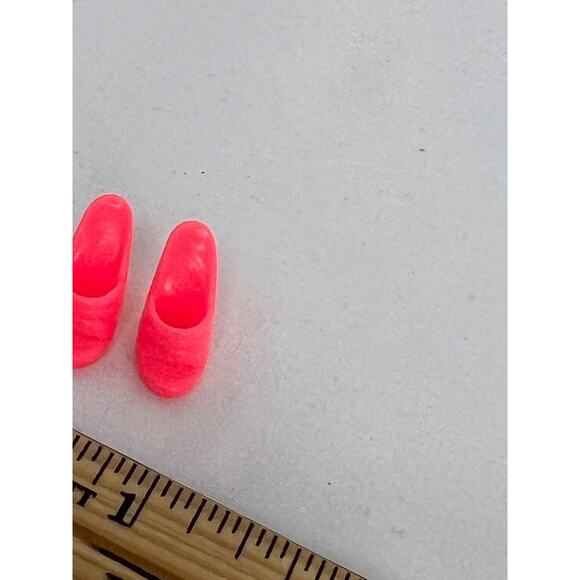 Vintage Barbie Superstar Era PINK OPEN TOE MULES Chunky Heels - Picture 4 of 4